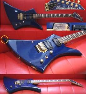 Grover Jackson MF Line See-through Blue Explorer Type E-Guitar Free Shipping