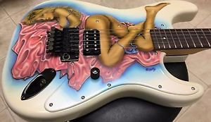 ESP CUSTOM MIRAGE GUITAR,AIRBRUSHED,INVERTED HEADSTOCK,FLOYD ROSE,BLACK HARDWARE