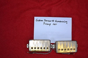 Gibson Guitar Gold Patent# Humbucking Pickup Set  Vintage 1960s-1970s LP Custom