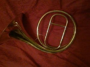 German Natural French Horn, Maker unknown, Brass and Sterling Silver, circa 1840