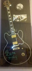 One of a kind autographed B.B. King Lucille Guitar with display and guitar case