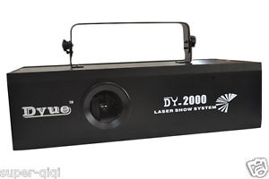 New 2W RGB Full Color 2000mW Laser Projector Stage Light Lighting DJ SD Card