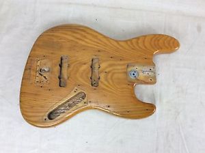 Vintage 1976 Fender Jazz Bass Guitar Body Natural Ash '75-'79 Three Bolt 1970's