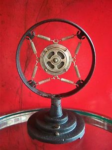 Vintage 1930's RARE Shure 3-A spring microphone w Bud Radio desk stand old