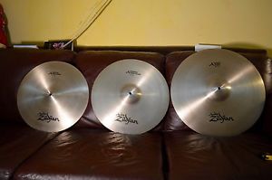 Zildjian Cymbal Set 21 sweet ride 18 and 17 medium thin crash Lot of 3 zildjian