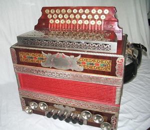 R. Novak Austrian 3 Row Diatonic Button Box Helikon Accordion Harmonika C,F,Bb