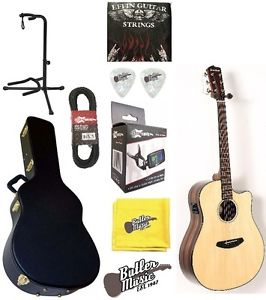 Breedlove Pursuit Dreadnought EB Ebony B&S A/E Guitar w/Hard case & More