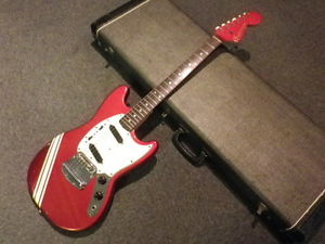 Fender 1969 Mustang Matching Head Competition Red Used  w/ Hard case