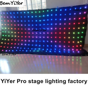 P18cm 2x4m led video curtain/screen/Remote/SD/motion drape/dj booth/mobile shows