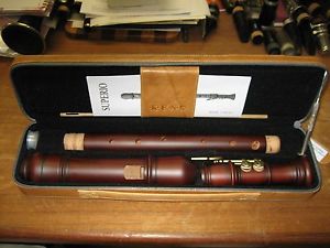 KUENG BAROQUE STAINED PLUMWOOD TENOR RECORDER, NEW  MODEL 2511 IMPRESSIVE!