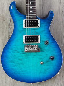 PRS Paul Reed Smith CE 24 Wood Library Quilt Top Guitar, Makena Blue, Satin Neck