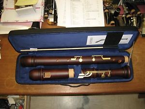 KUENG BAROQUE STAINED PLUMWOOD BASS RECORDER, NEW  MODEL 2611 IMPRESSIVE!