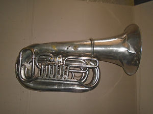 Vintage USSR 4 Valves Brass Pipe Tuba Leningrad for restoration