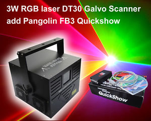 3000mW RGB ILDA stage DT30 Galvo Laser DJ light projector 3W with Pangolin FB3