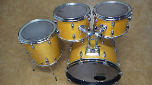 Vintage 1980's Slingerland Clear Coat 4 Piece Drum Kit