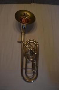 VINTAGE 1966 KING TROMBONIUM - SILVER MATTE FINISH - EXC. PLAYING & COSMETIC
