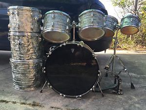 VINTAGE Slingerland Drum Set 8 Piece Toms Bass Early 1970s Pearl Finish