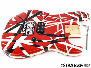 LOADED 2016 EVH Striped Series BODY Guitar Floyd Rose DTuna Red Black & White