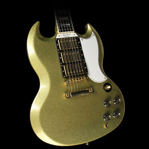 Used 2008 Gibson Custom Shop SG Custom  Electric Guitar Gold Sparkle