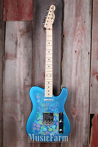Fender® Classic 69 Telecaster Electric Guitar Tele Maple Fretboard Blue Flower