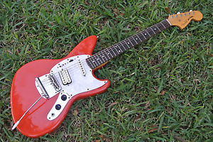 1995 FENDER JAG-STANG JAGSTANG FIESTA RED KURT COBAIN ELECTRIC GUITAR! #V730