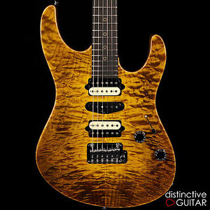 BRAND NEW SUHR CUSTOM MODERN GUITAR RARE ANGEL QUILT MAPLE TOP BLACK GOLD FINISH