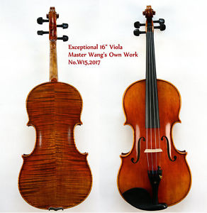Amazing 16'' Viola!Outstanding Tone!Beautiful Flame Back!Master's Own Work W15