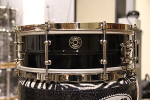 Vintage 1920's Ludwig Pioneer 5x14 Black Brass Snare Drum Tube Lugs Beautiful