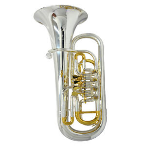 Schiller Elite 4 Valve Rotary Euphonium - Silver & Gold Plated