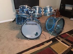 Vintage Ludwig Vistalite Drum Kit - Blue ~ 1970s