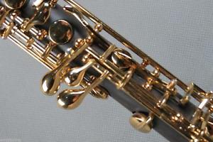 Excellent ebony concert semiautomatic oboe,gold-plating C key #7020