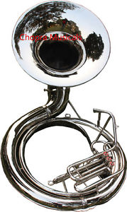 Sousaphone 25 Bell 3V Chrome Lagest Size BRASS Carring Bag n M/P Free