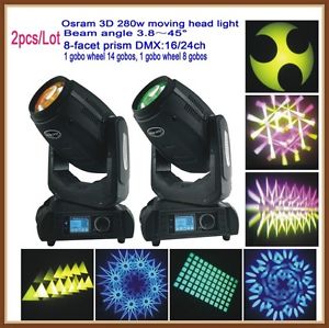 USA Seller TWO 280W 10r Beam Spot Wash Moving Head Light Beam DMX Led dj Lights