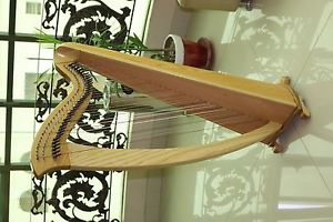 Mikel Saffron Lever Harp 34 Strings  with Deluxe Carry Bag, Natural Finish