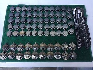 LOT DW DRUM WORKSHOP TOM, SNARE, BASS DRUM LUGS, CLAWS IN BLACK NICKEL FINISH.