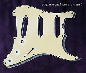 1963 1964 1965 Fender Stratocaster guitar GREEN nitrate pickguard. ORIGINAL mods