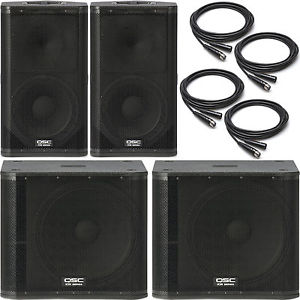 2x QSC KW122 12" Powered Speakers with KW181 Active 18" Subwoofers KW-122 KW-181