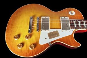 2016 GIBSON LES PAUL 1958 CUSTOM SHOP 58 HISTORIC VOS R8 FLAME TOP ICE TEA BURST