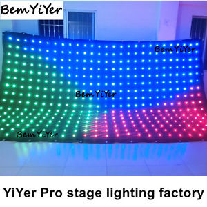 P18cm 3*5m led video curtain/motion drape/Remote/SD/ mobile stage/ dj backdrops