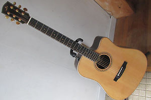 Bedell TBCE-28-G Performance Series All Solid Wood Cutaway A/E Dreadnought w/HSC