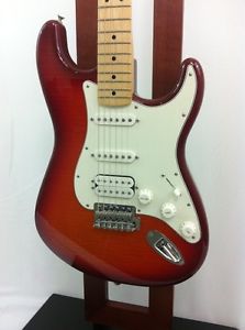 FENDER Standard Stratocaster HSS Plus Top Guitar Flamed Maple Aged Cherry Sunbur