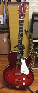 Vintage 1965 Harmony Rocket electric guitar, clean condition, Dearmond Gold Foil