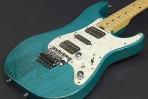 SCHECTER  EX-V-24-STD Maple  Blue E-Guitar Free Shipping