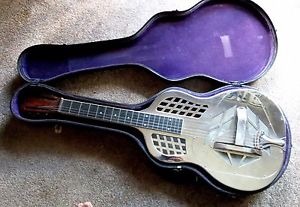 1928 RARE NATIONAL TRICONE Silver Square Neck Slide Guitar