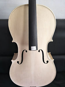 4/4 size cello Nice flamed maple back cello in white unvarnished 04021