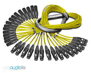 Premium Mogami 2934 16 Channel Snake | Neutrik Gold XLR-F XLR-M | Yellow 60 Feet