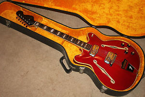 1966 Fender Coronado 2 vintage electric guitar EXC+++ RARE CHERRY CHECKER BOUND