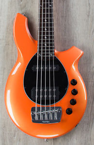 Ernie Ball Music Man Bongo 5 HS 5-String Bass, Tangerine Pearl, Rosewood Board