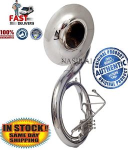CONCERT TUBA BIG BELL SOUSAPHONE SILVER NICKEL PLATED 26" MARCHING TUBA W/BAG