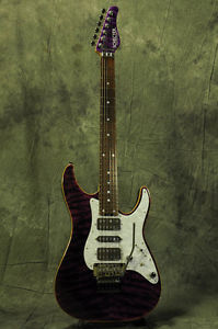 SCHECTER SD-2-24AS Purple Made in Japan E-Guitar Free Shipping